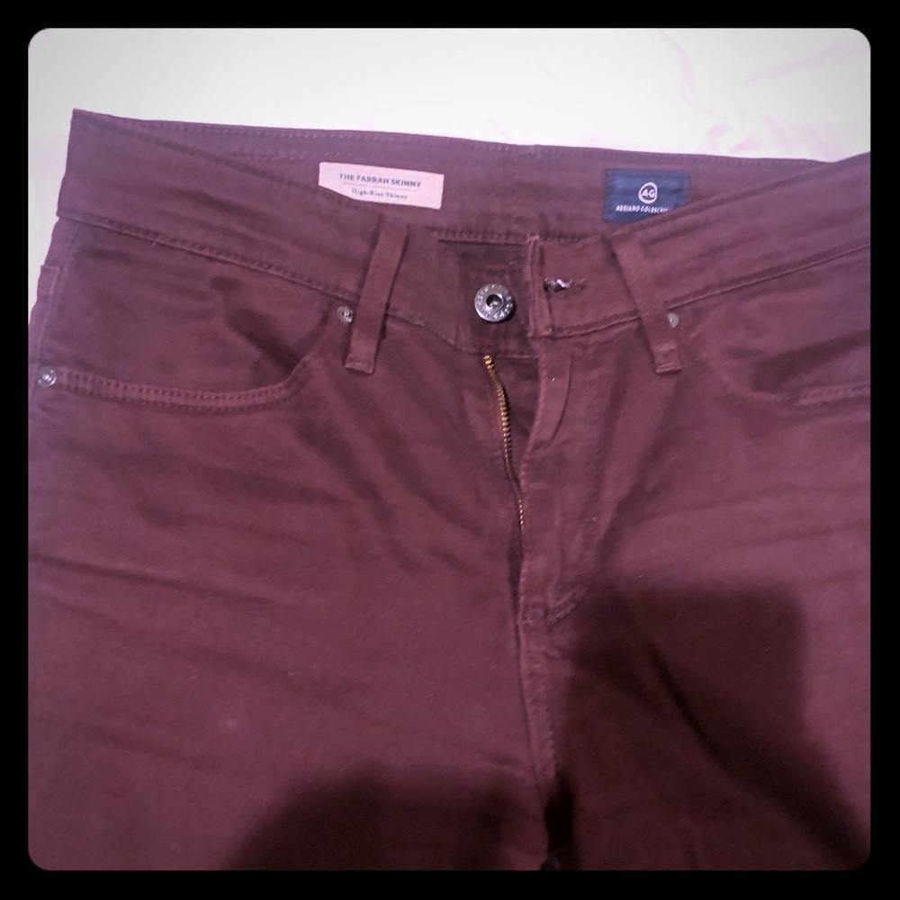 Bergundy skinny jeans AG